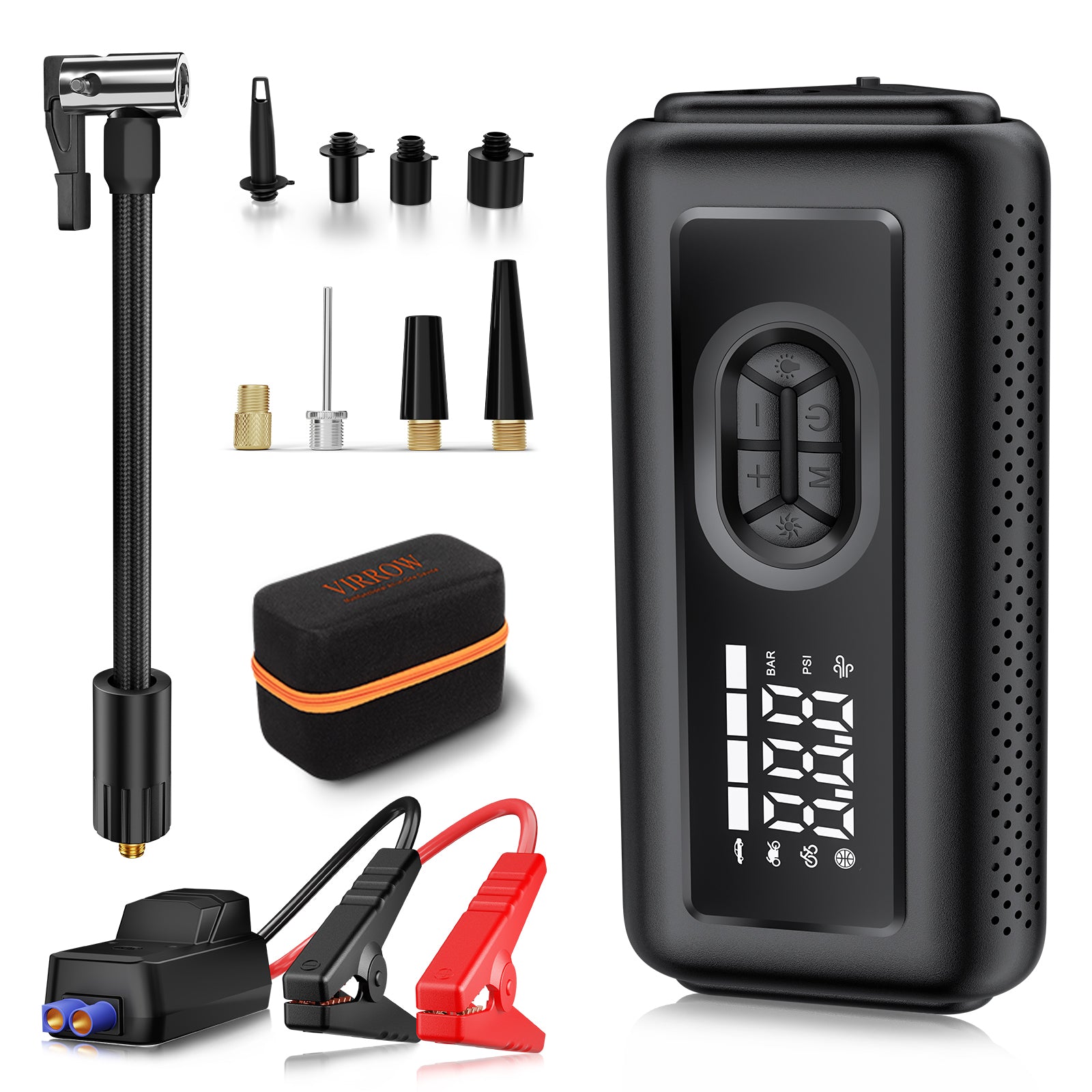 Tire Inflator Portable Air Compressor with Electric Air Duster and Car Jump Starter