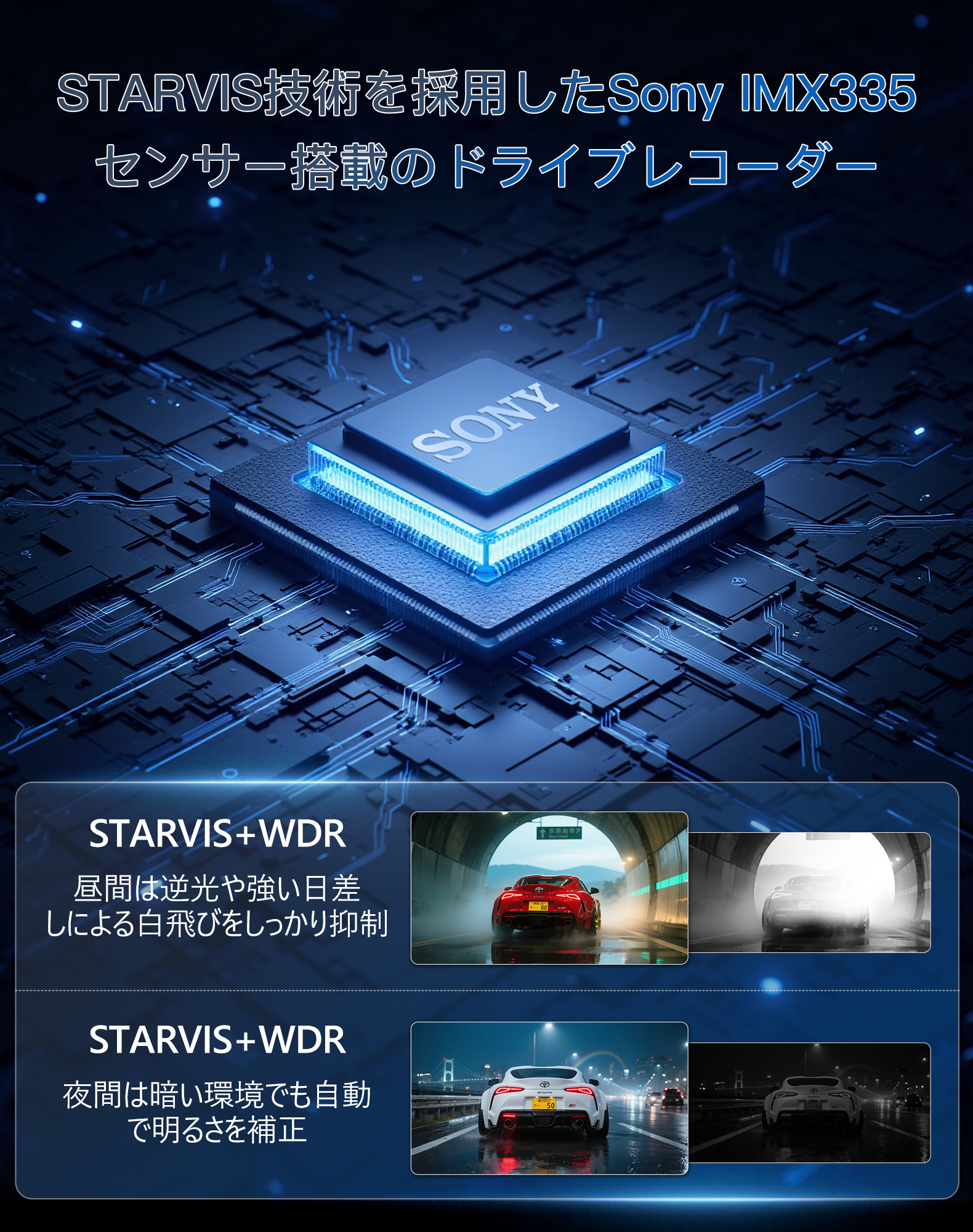 ドライブレコーダー ミラー型 前後カメラ: K5ドラレコ 前後800万+400万画素 Sony製IMX335