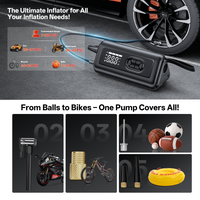 Tire Inflator Portable Air Compressor with Electric Air Duster and Car Jump Starter