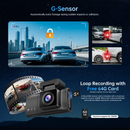 Dash Cam Front Rear and Inside: 3 Channel 4K Dash Camera with 5GHz WiFi IR Night Vision - WDR Car Camera with Free 64GB Card - APP Control Dashcam with 24H Parking Mode G-Sensor Loop Recording(X7)