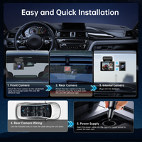 Dash Cam Front Rear and Inside: 3 Channel 4K Dash Camera with 5GHz WiFi IR Night Vision - WDR Car Camera with Free 64GB Card - APP Control Dashcam with 24H Parking Mode G-Sensor Loop Recording(X7)