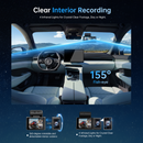 Dash Cam Front Rear and Inside: 3 Channel 4K Dash Camera with 5GHz WiFi IR Night Vision - WDR Car Camera with Free 64GB Card - APP Control Dashcam with 24H Parking Mode G-Sensor Loop Recording(X7)